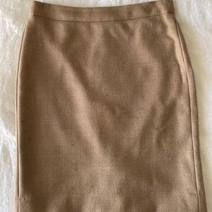 J. Crew No. 2 Pencil Skirt in Camel Wool